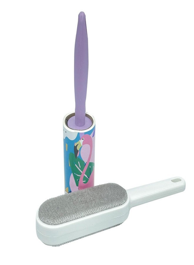 Kunya® Lint Rollers Reusable Sticky Picker Cleaner Roller with Pet Hair Remover Brush 10cm Sheet 60 Sheets 1 Roll + 1 Pet Brush - Image 2